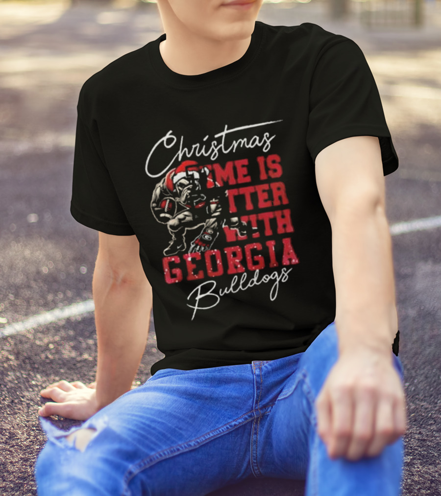Christmas Time Is Better With Georgia Bulldogs Football Bulldog T-Shirt
