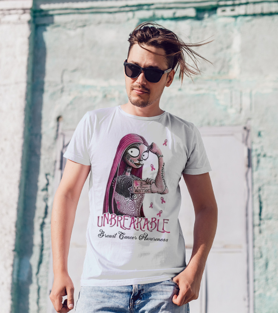 The Nightmare Before Christmas Sally Unbreakable Breast Cancer Awareness Warrior T-Shirt