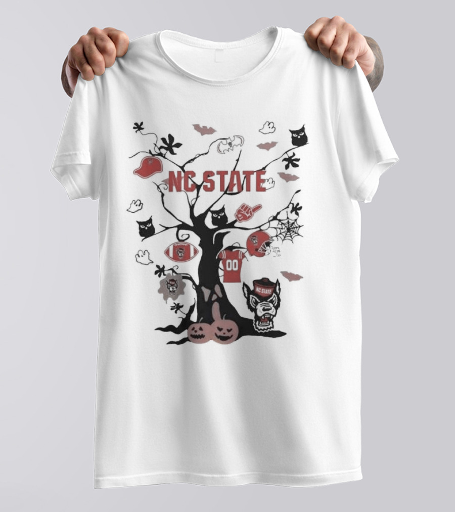 NC State Wolfpack Halloween Tree 2024 NCAA Team T-Shirt