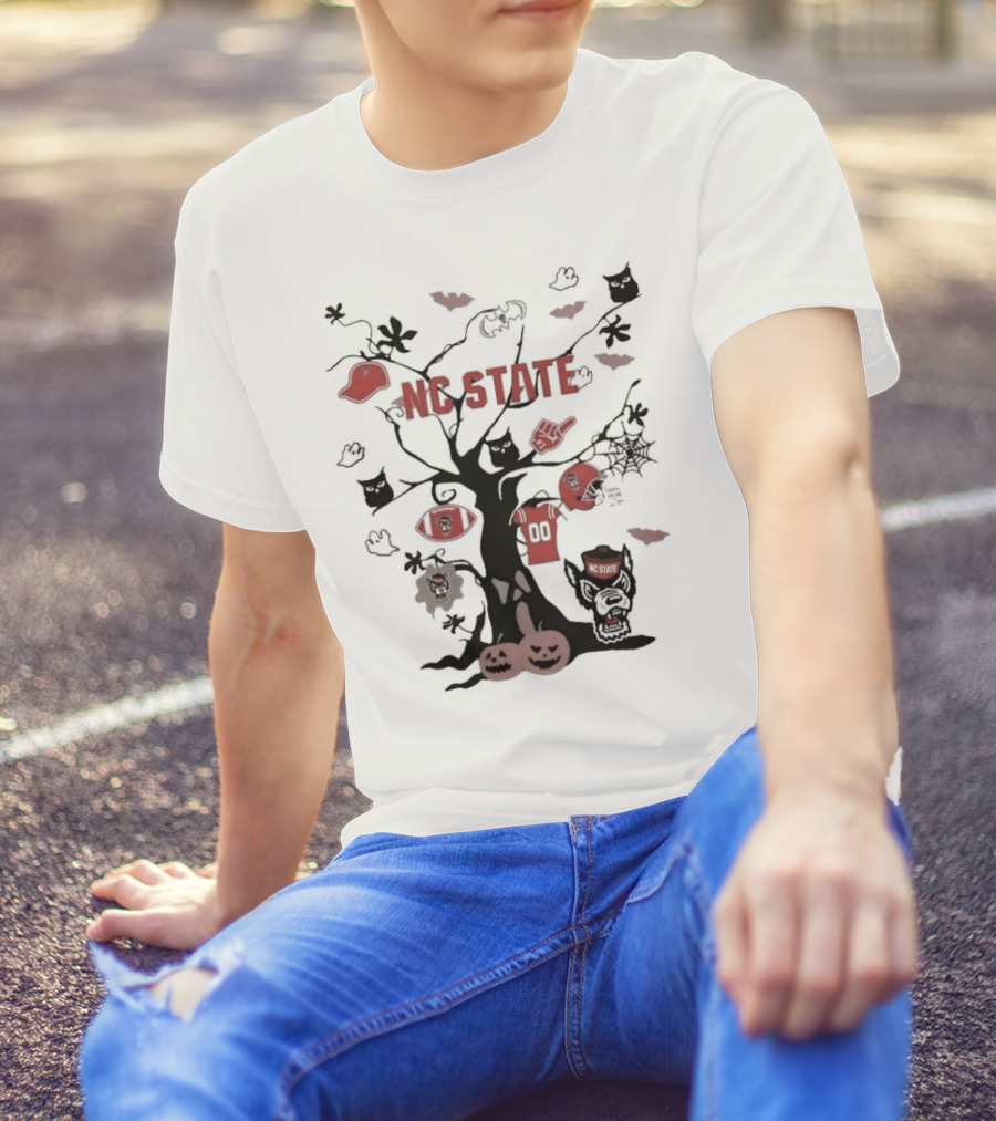 NC State Wolfpack Halloween Tree 2024 NCAA Team T-Shirt