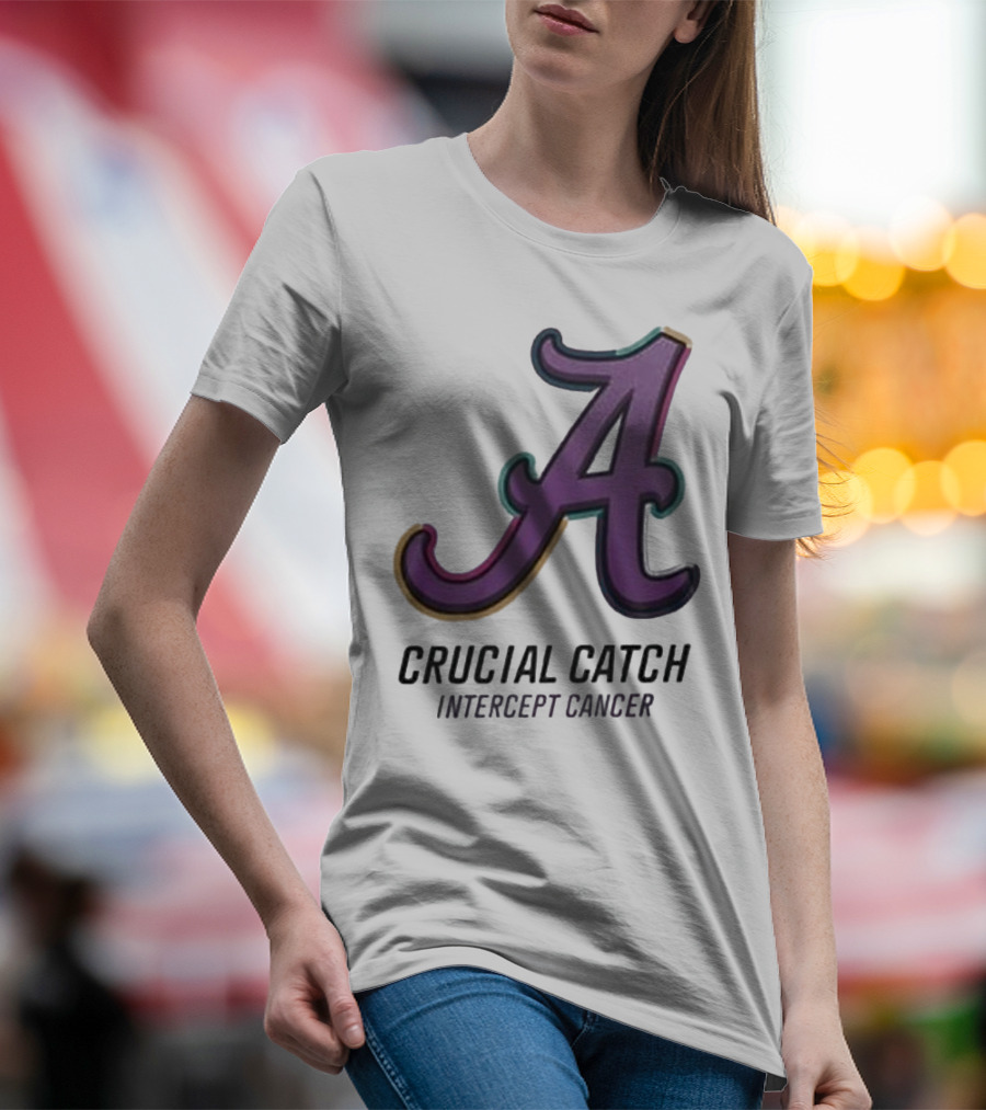 Alabama Crimson Tide Crucial Catch Intercept Cancer T-Shirt