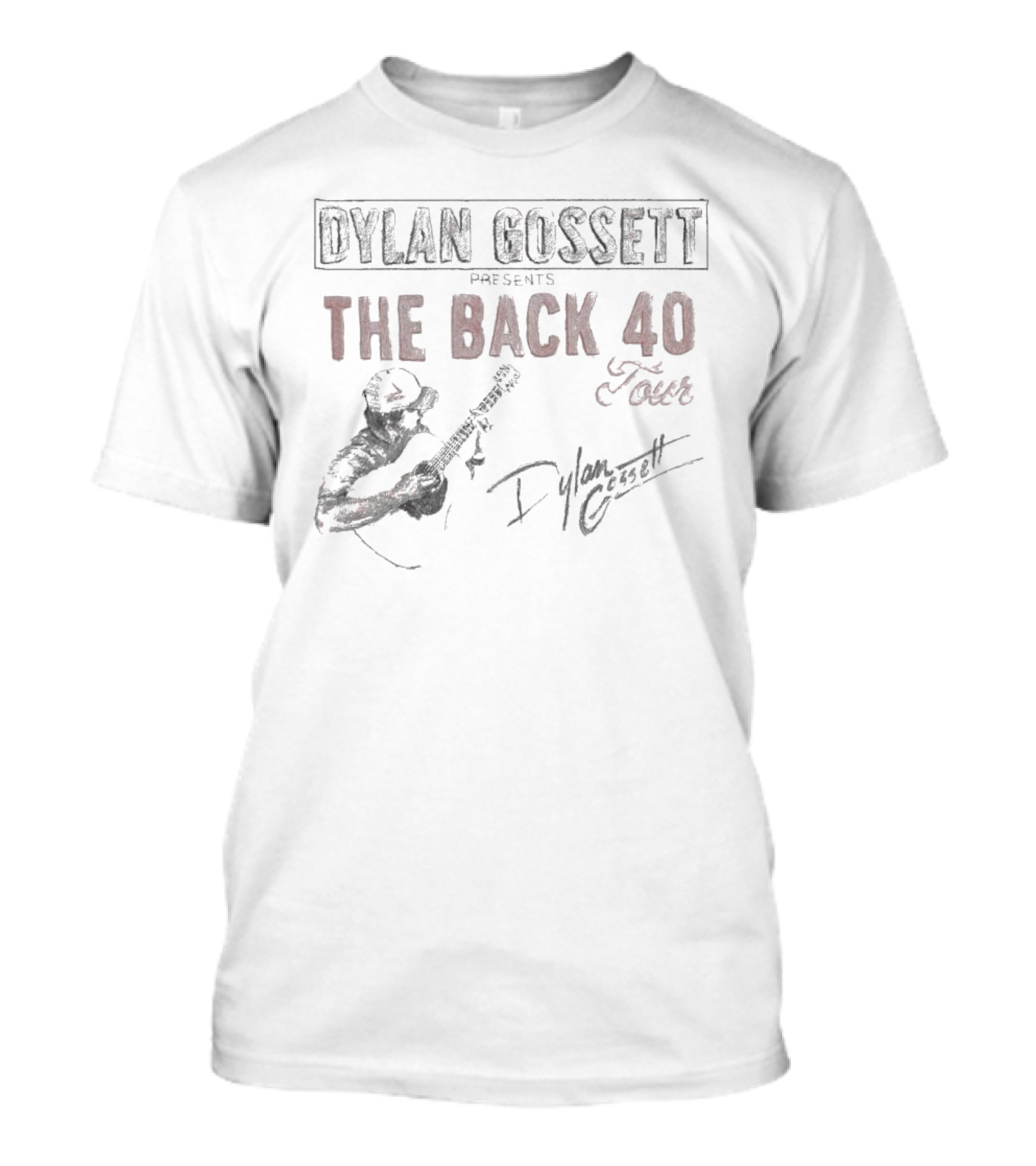 Dylan Gossett Presents The Back 40 Tour Signature Guitarist Sketch T-Shirt