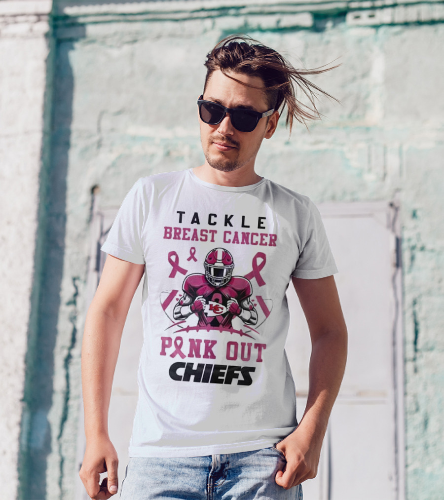 Kansas City Chiefs Tackle Breast Cancer Pink Out Chiefs T-Shirt