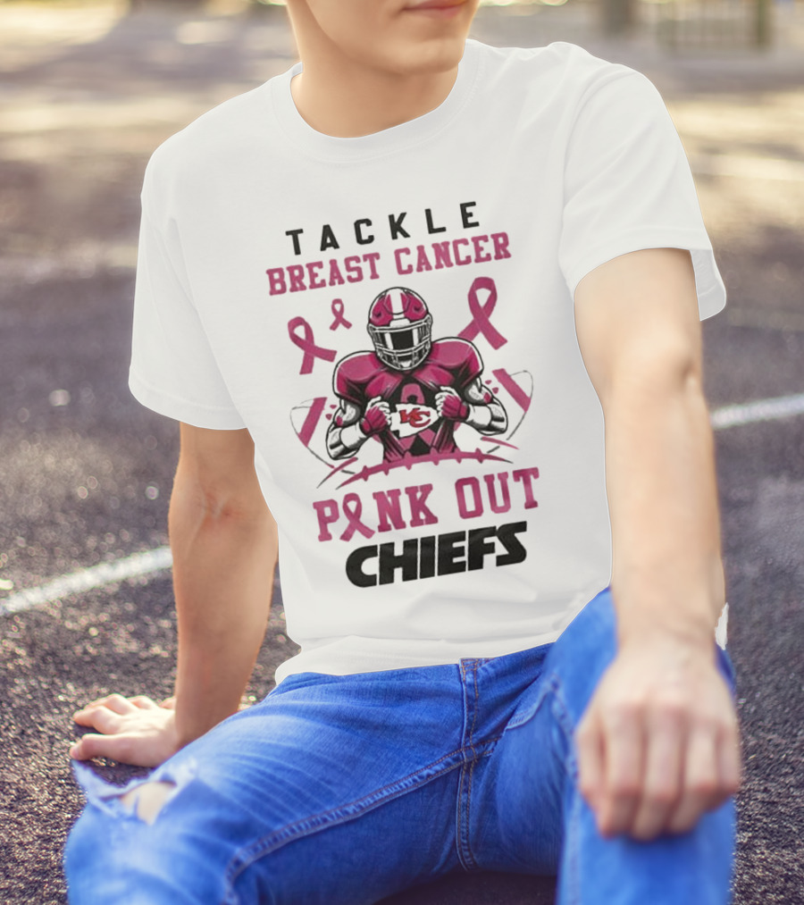 Kansas City Chiefs Tackle Breast Cancer Pink Out Chiefs T-Shirt