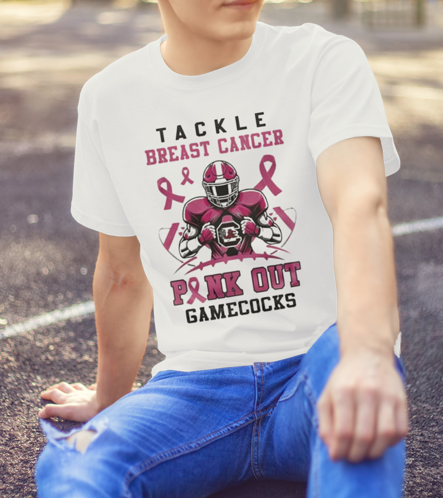 South Carolina Gamecocks Tackle Breast Cancer Pink Out T-Shirt