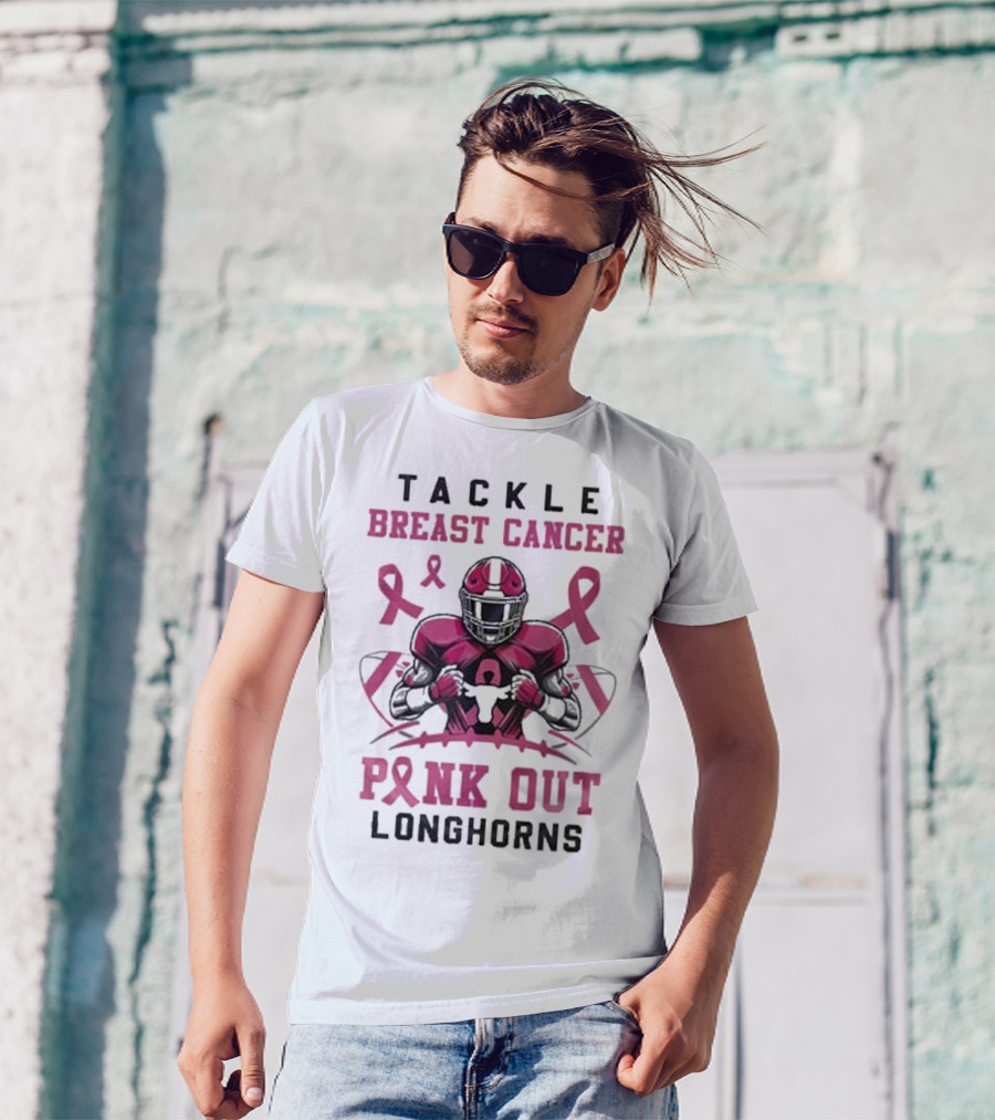 Tackle Breast Cancer Pink Out Longhorns T-Shirt