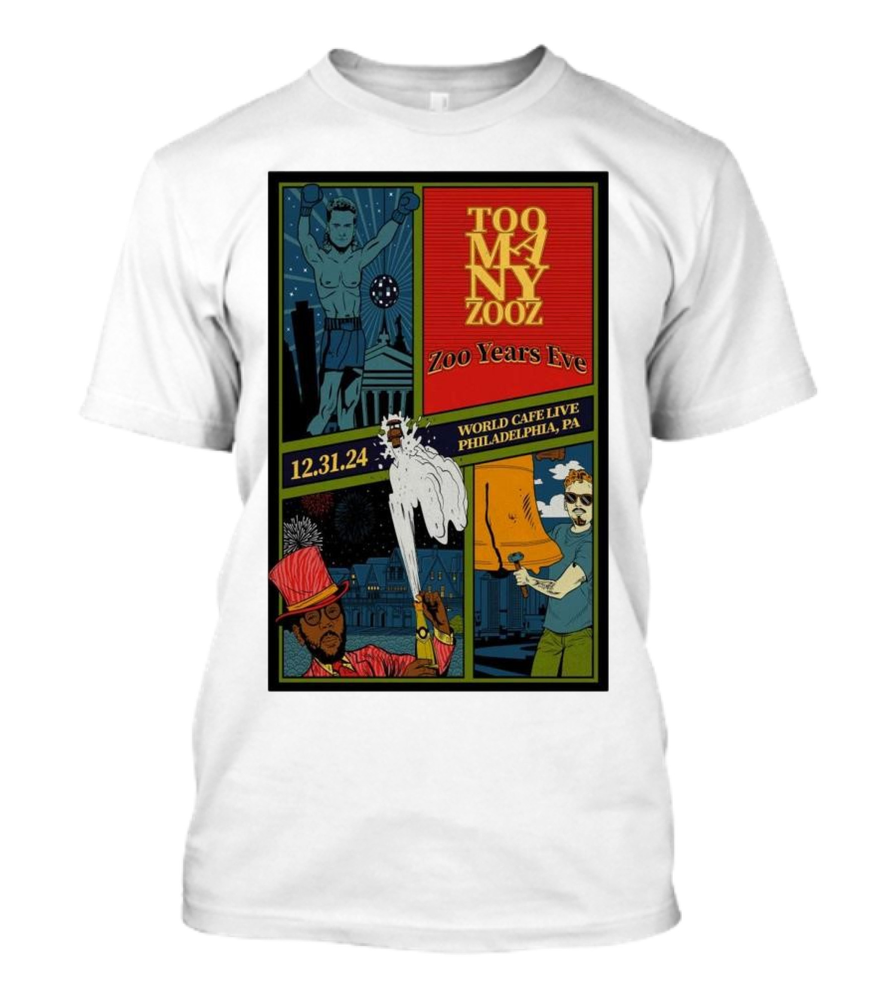 Too Many Zooz Zoo Years Eve World Cafe Live Philadelphia PA 12.31.24 T-Shirt