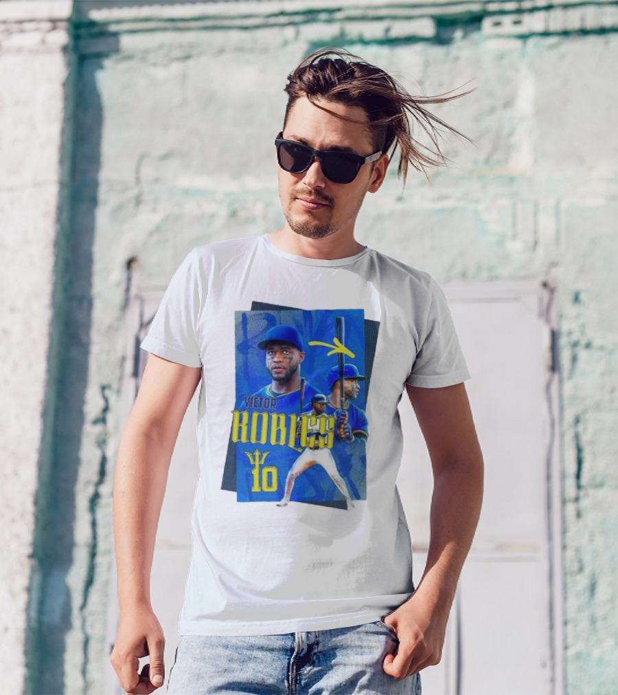 Victor Robles Baseball Player Blue And Yellow T-Shirt