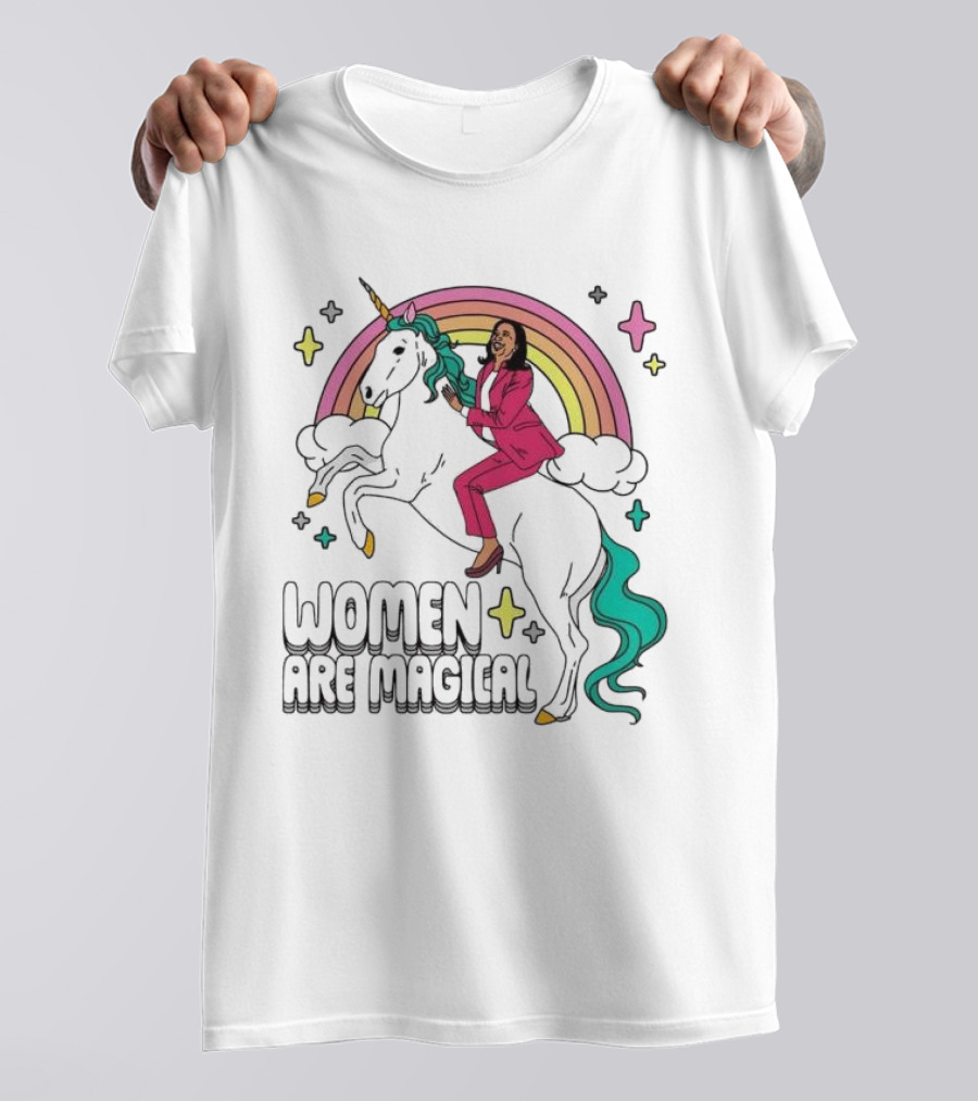 Women Are Magical Kamala Harris Unicorn Rainbow T-Shirt