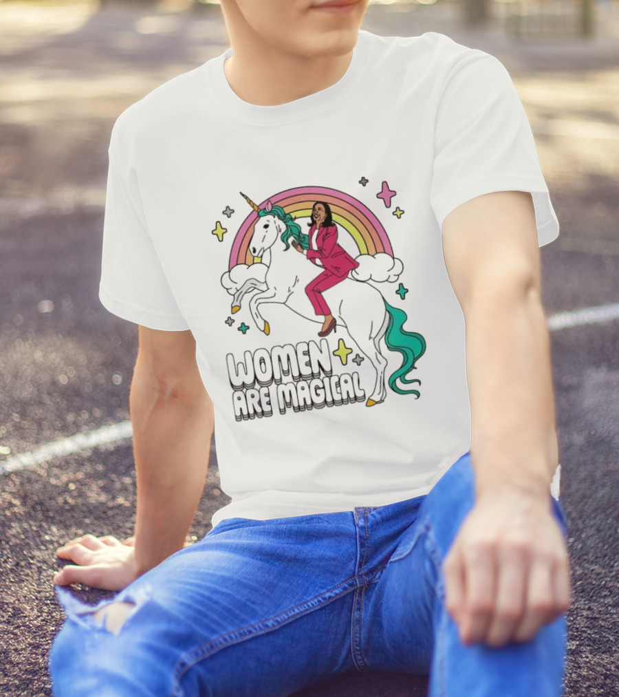Women Are Magical Kamala Harris Unicorn Rainbow T-Shirt