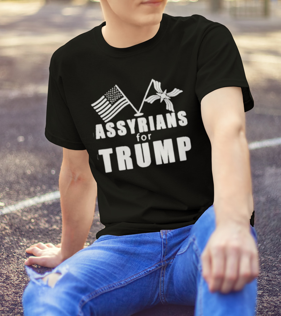 Assyrians For Trump American And Assyrian Flag Patriots T-Shirt