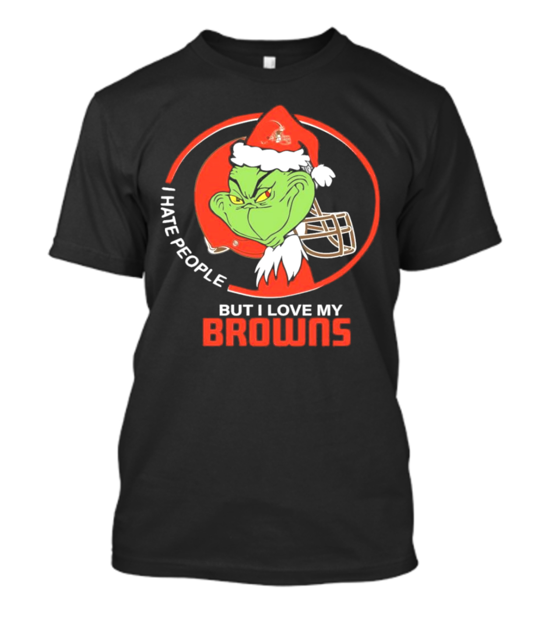 Cleveland Browns 2024 Christmas Grinch I Hate People But I Love My Browns T-Shirt