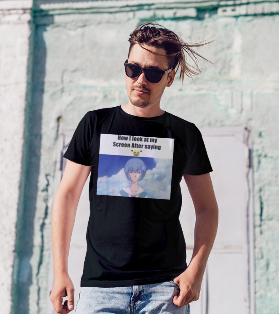 Goofy Ahh Tees Store How I Look At My Screen After Saying 😭 Anime Meme T-Shirt