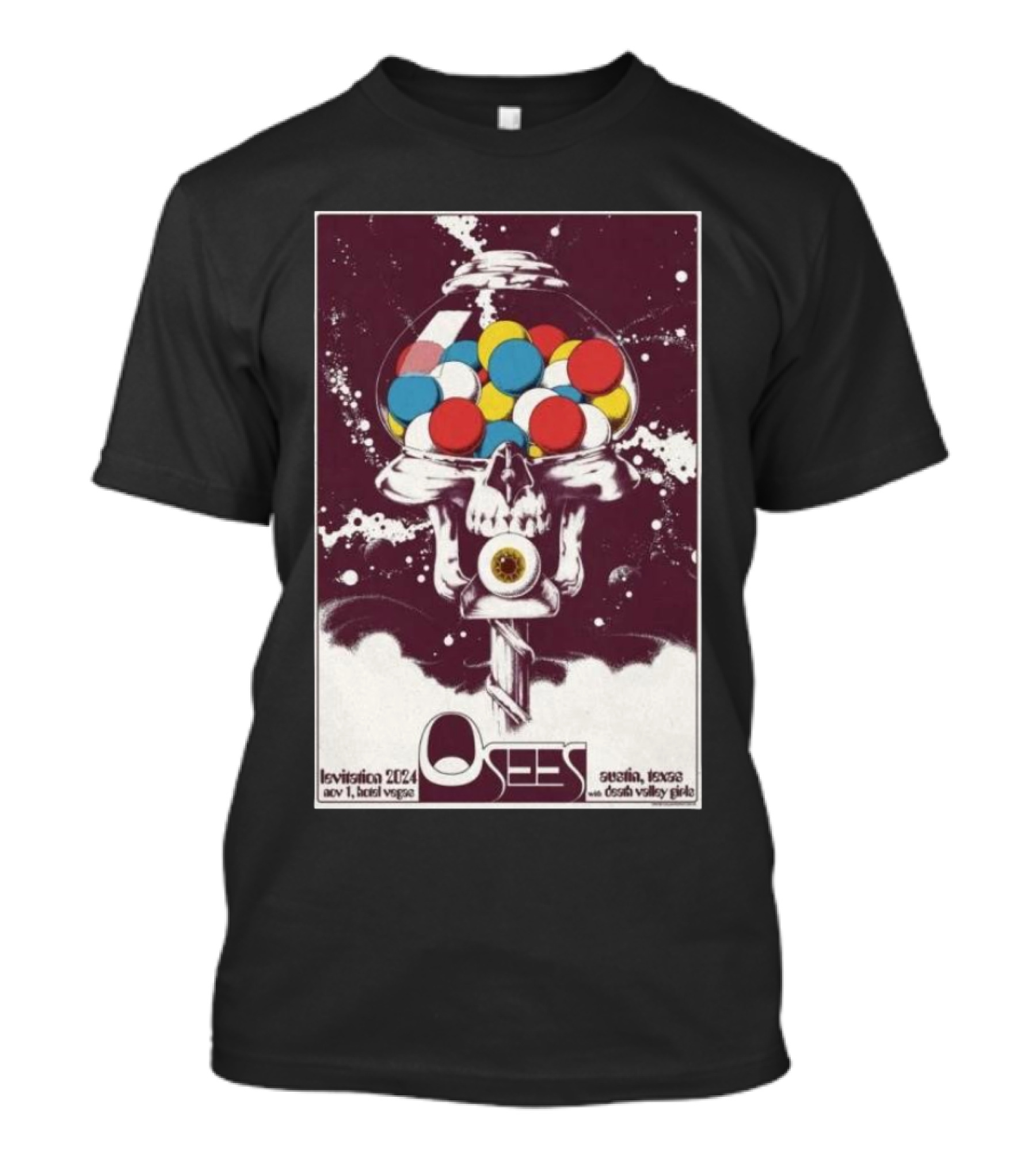 Osees Levitation 2024 At Hotel Vegas Austin November 1 Featuring Seizure NVsE Psychic Grave T-Shirt