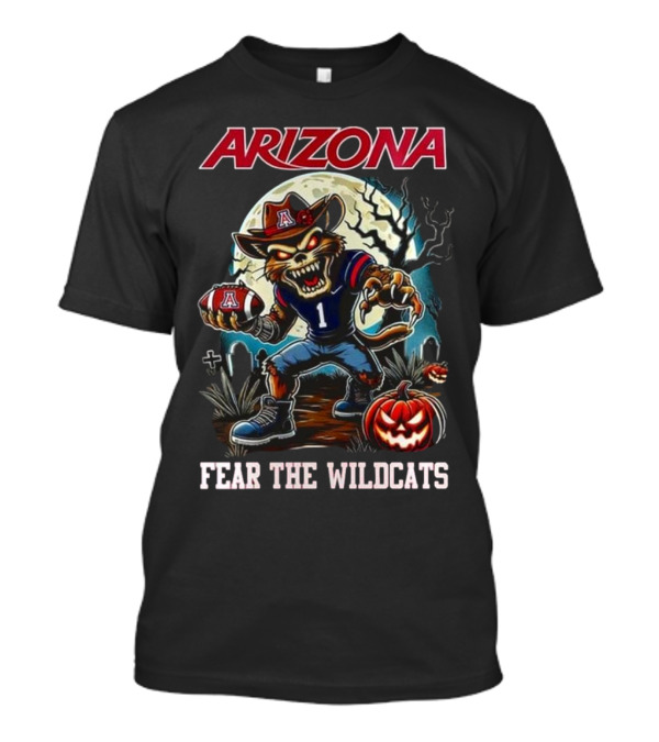 Arizona Wildcats Fear The Wildcats Halloween Football T-Shirt