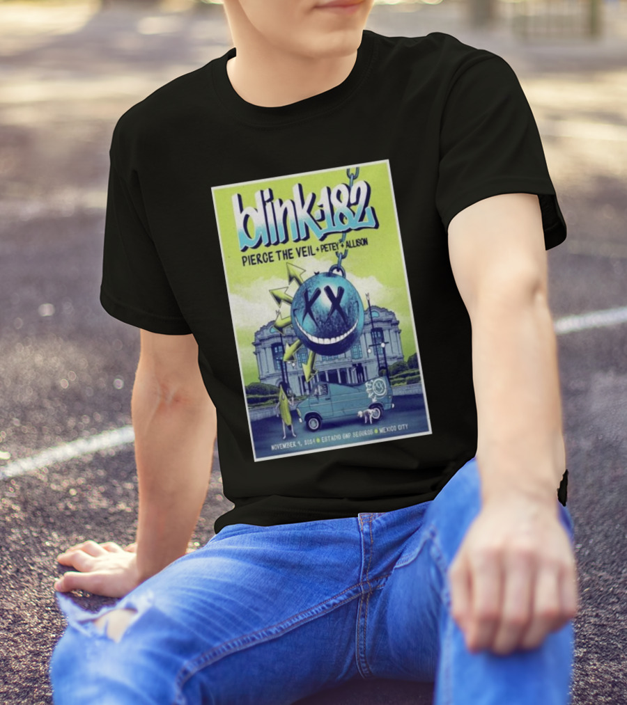 Blink 182 Pierce The Veil Petey Allison November 9 2024 Estadio GNP Seguros Mexico City T-Shirt