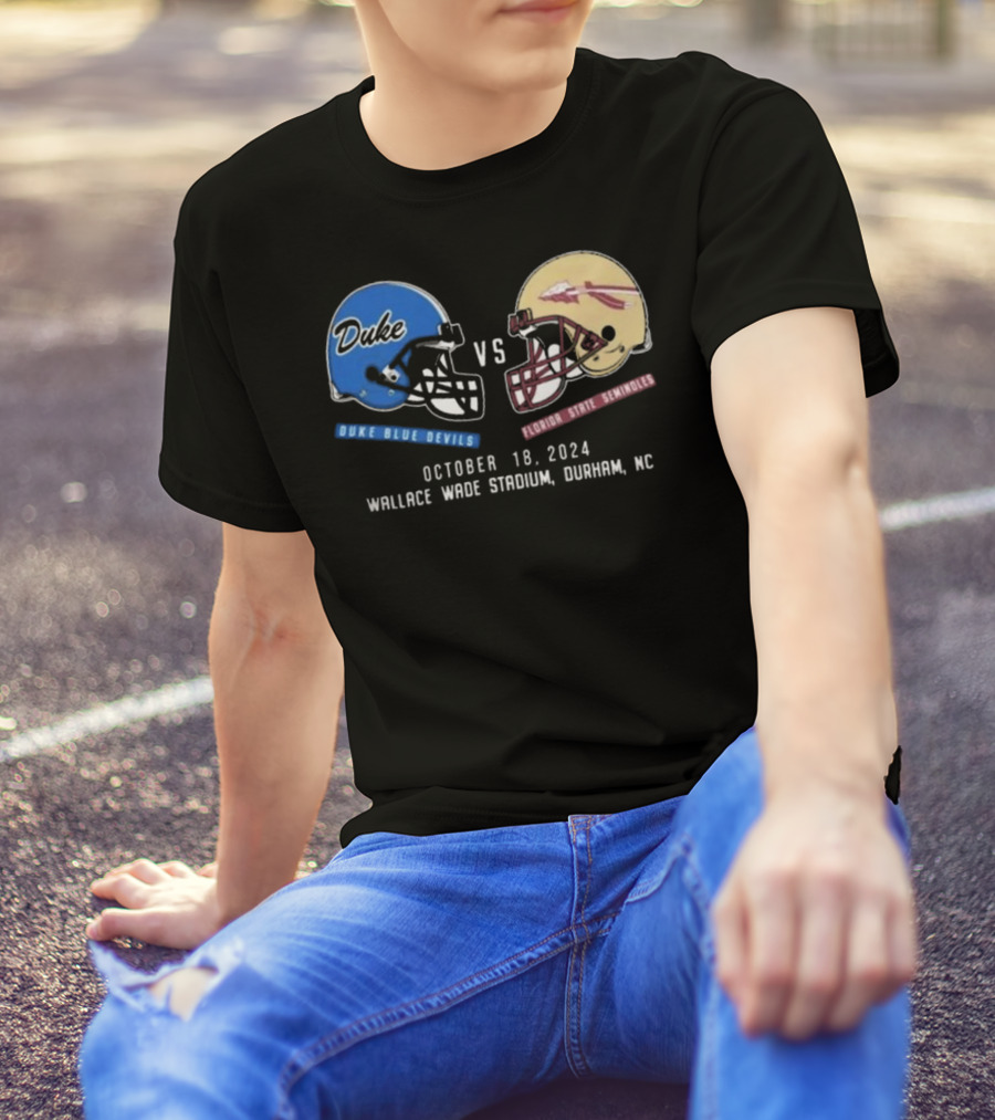 Duke Blue Devils Vs Florida State Seminoles Football October 18, 2024 Wallace Wade Stadium Durham NC T-Shirt