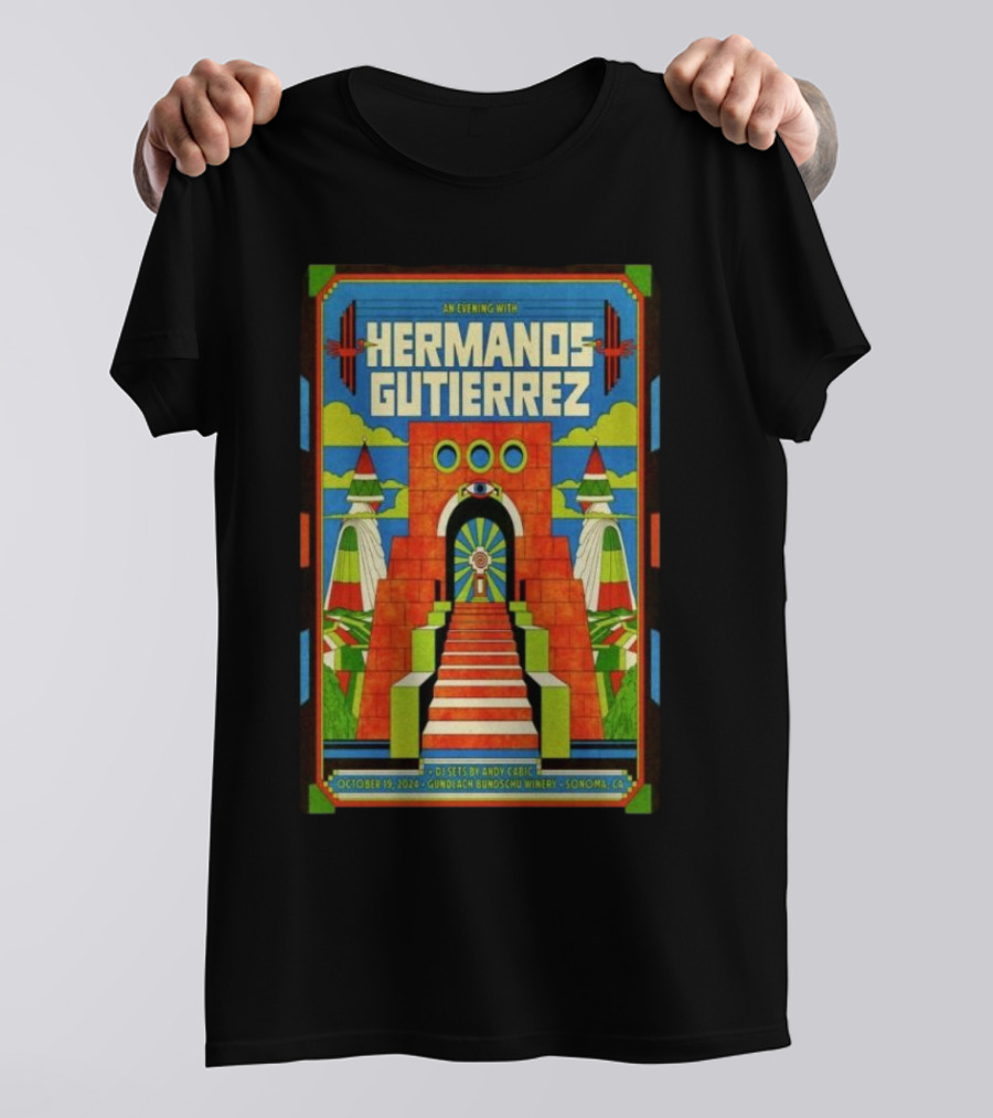 Hermanos Gutierrez October 19 2024 Gundlach Bundschu Winery Sonoma CA Andy Cabic T-Shirt