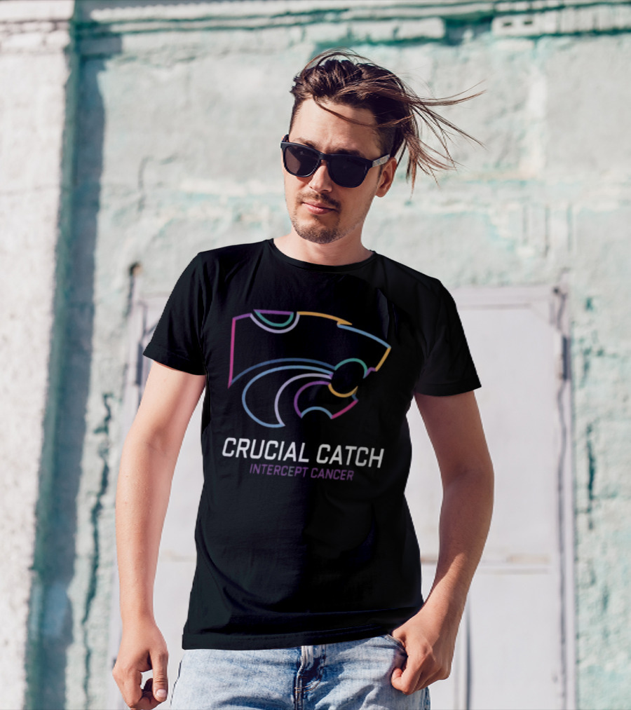 Kansas State Wildcats 2024 NCAA Crucial Catch Intercept Cancer T-Shirt
