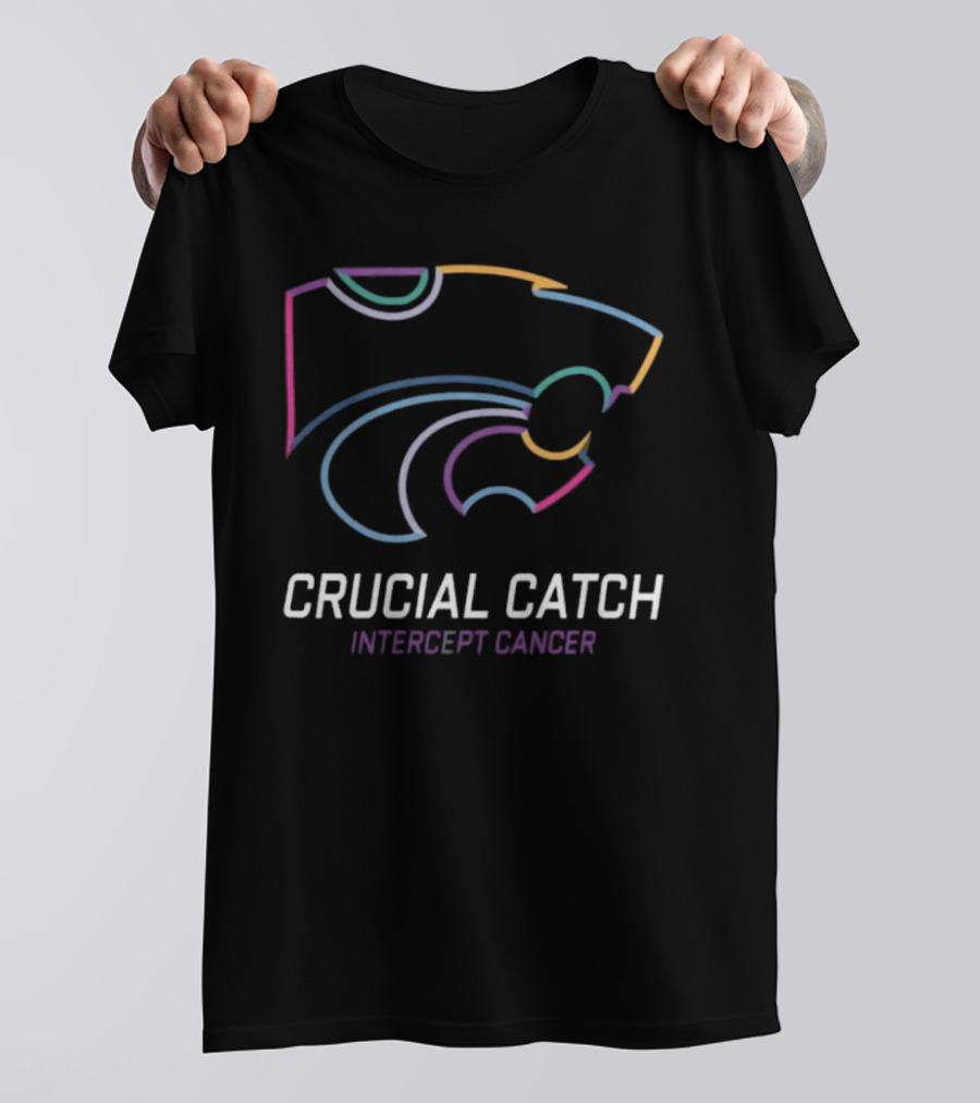 Kansas State Wildcats 2024 NCAA Crucial Catch Intercept Cancer T-Shirt