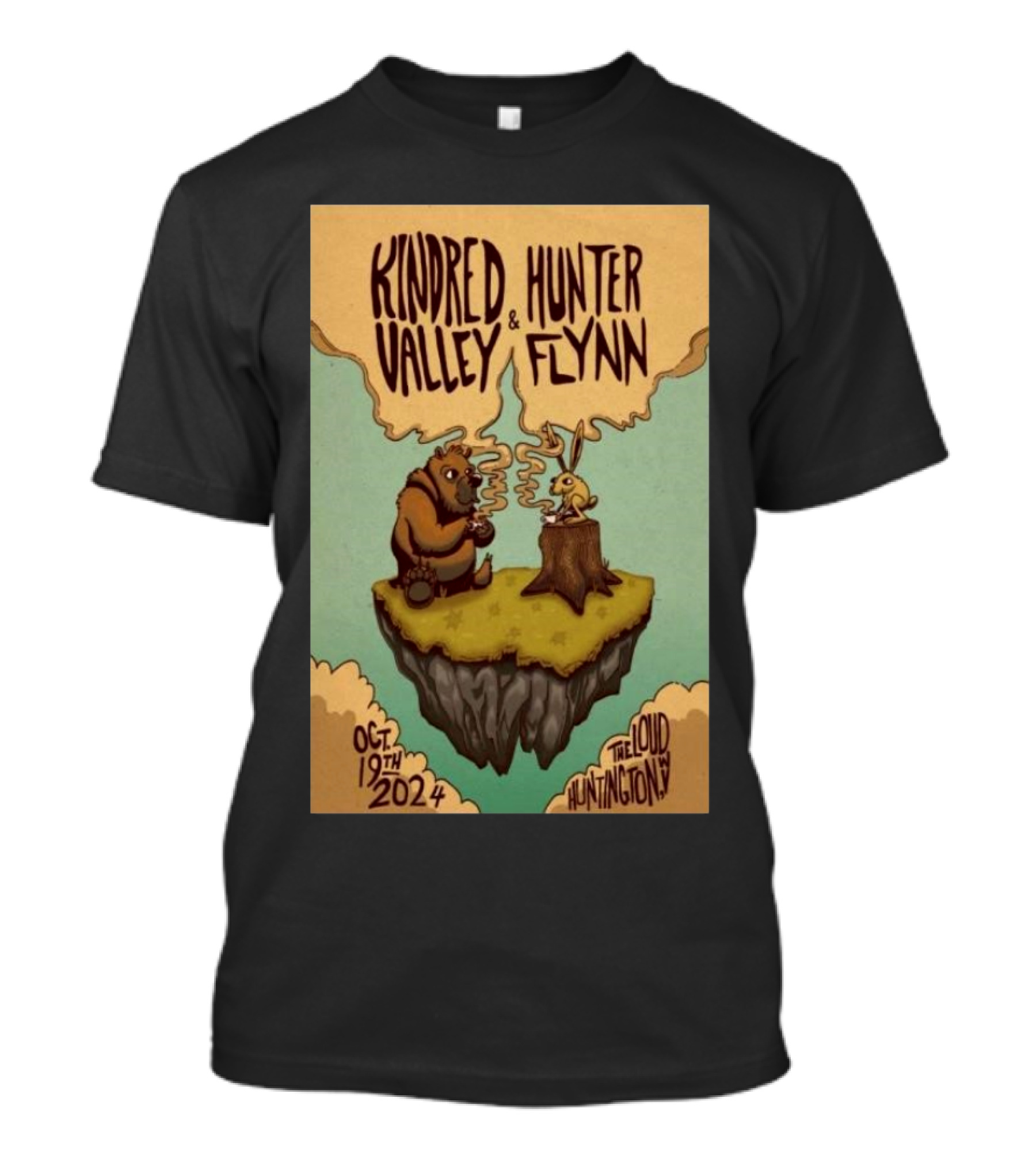 Kindred Valley And Hunter Flynn At The Loud Huntington WV Oct 19 2024 Floating Island Bear And Rabbit Event T-Shirt