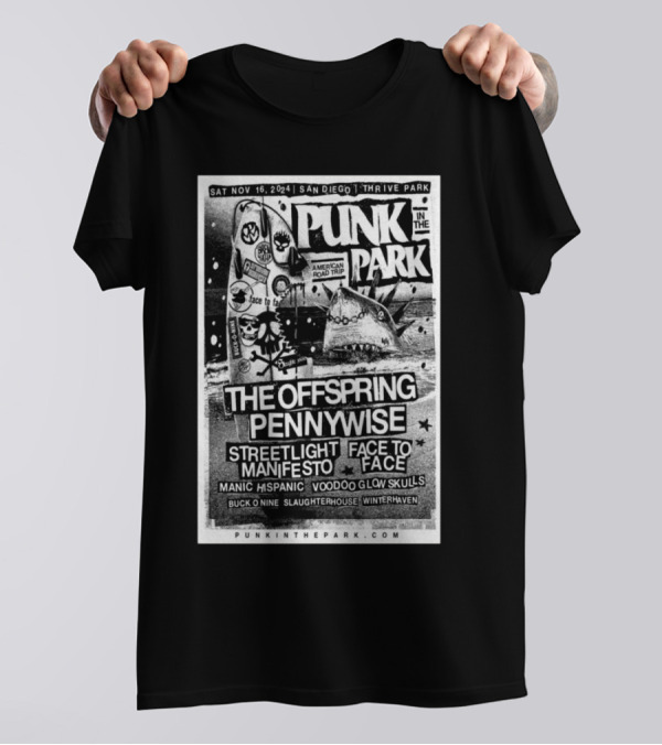 Punk In The Park San Diego 2024 The Offspring Pennywise Streetlight Manifesto Face To Face Lineup T-Shirt