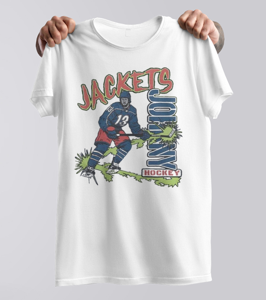 Jackets Johnny Hockey Number 13 Player Action T-Shirt