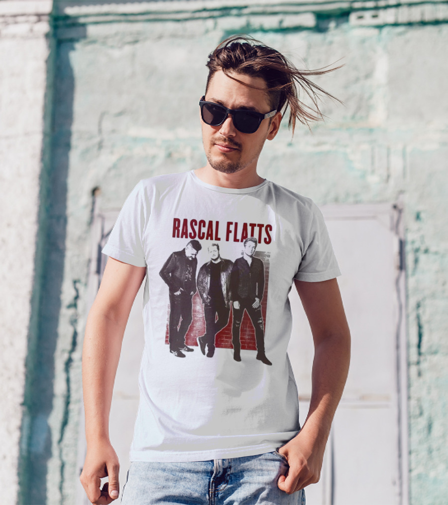 Rascal Flatts Band Photo Brick Wall Background T-Shirt