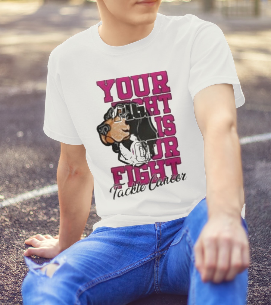 Tennessee Volunteers Your Fight Is Our Fight Tackle Cancer 2024 Dog Mascot T-Shirt