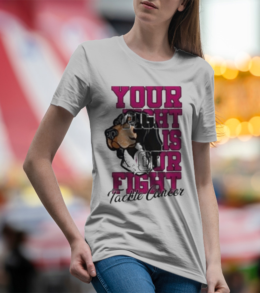 Tennessee Volunteers Your Fight Is Our Fight Tackle Cancer 2024 Dog Mascot T-Shirt