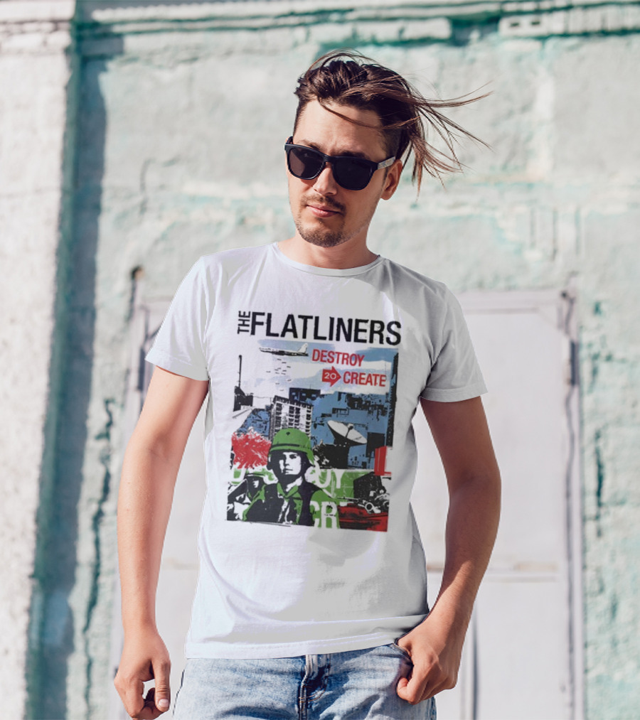 The Flatliners Destroy 20 Create Album Cover Soldier And Cityscape T-Shirt