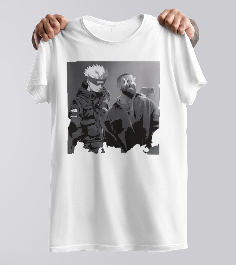 Drake Anime Crossover Gojo Satoru Collaboration Iconic Look T-Shirt