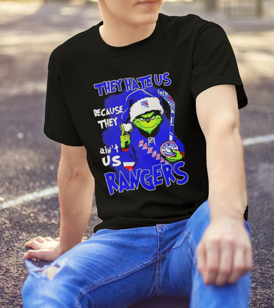 They Hate Us Because They Ain't Us Grinch New York Rangers Christmas T-Shirt