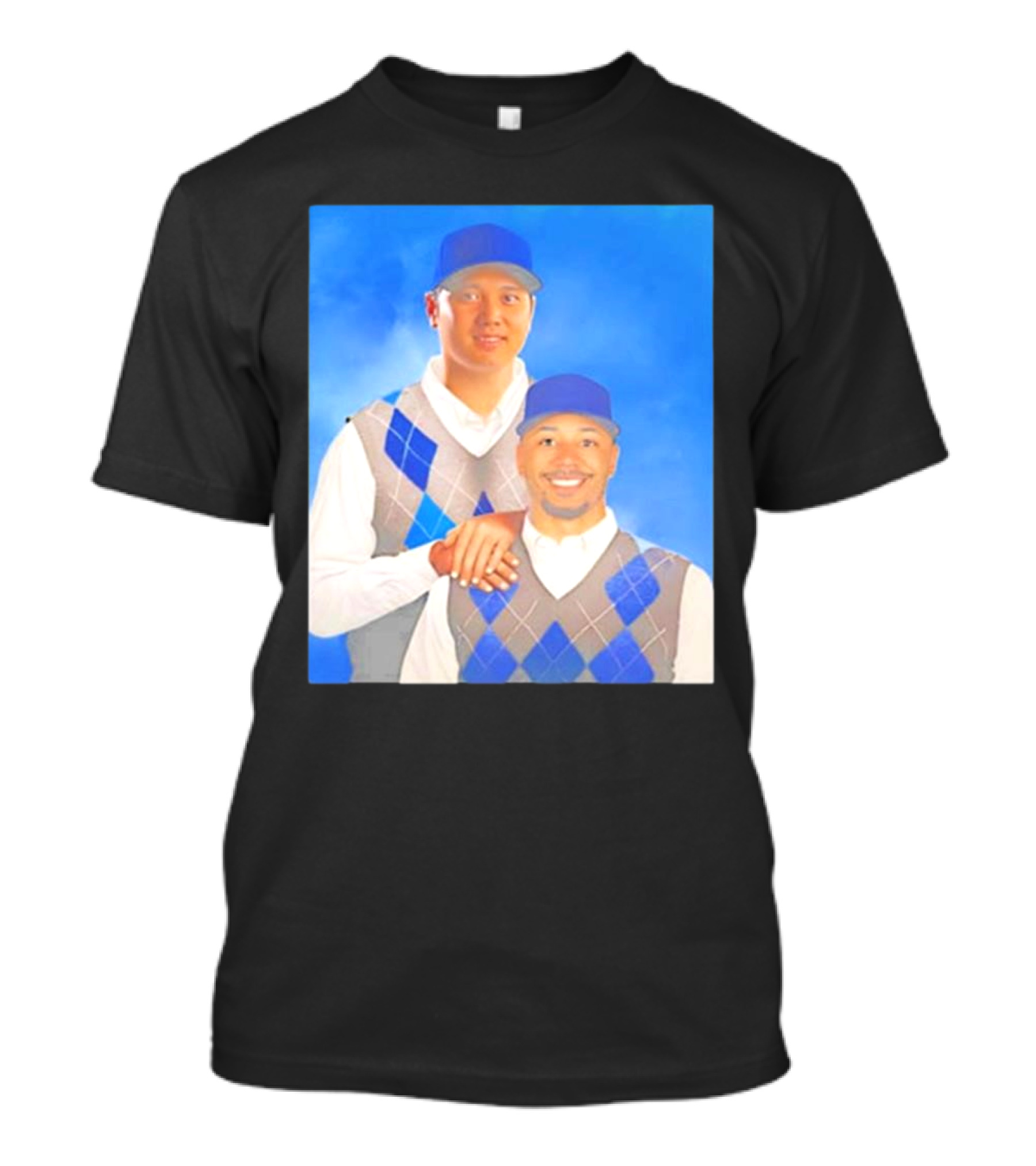 Step Brothers Shohei Ohtani Mookie Betts Portrait T-Shirt