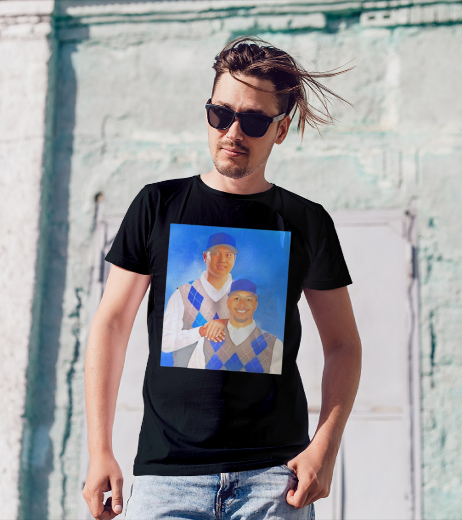 Step Brothers Shohei Ohtani Mookie Betts Portrait T-Shirt