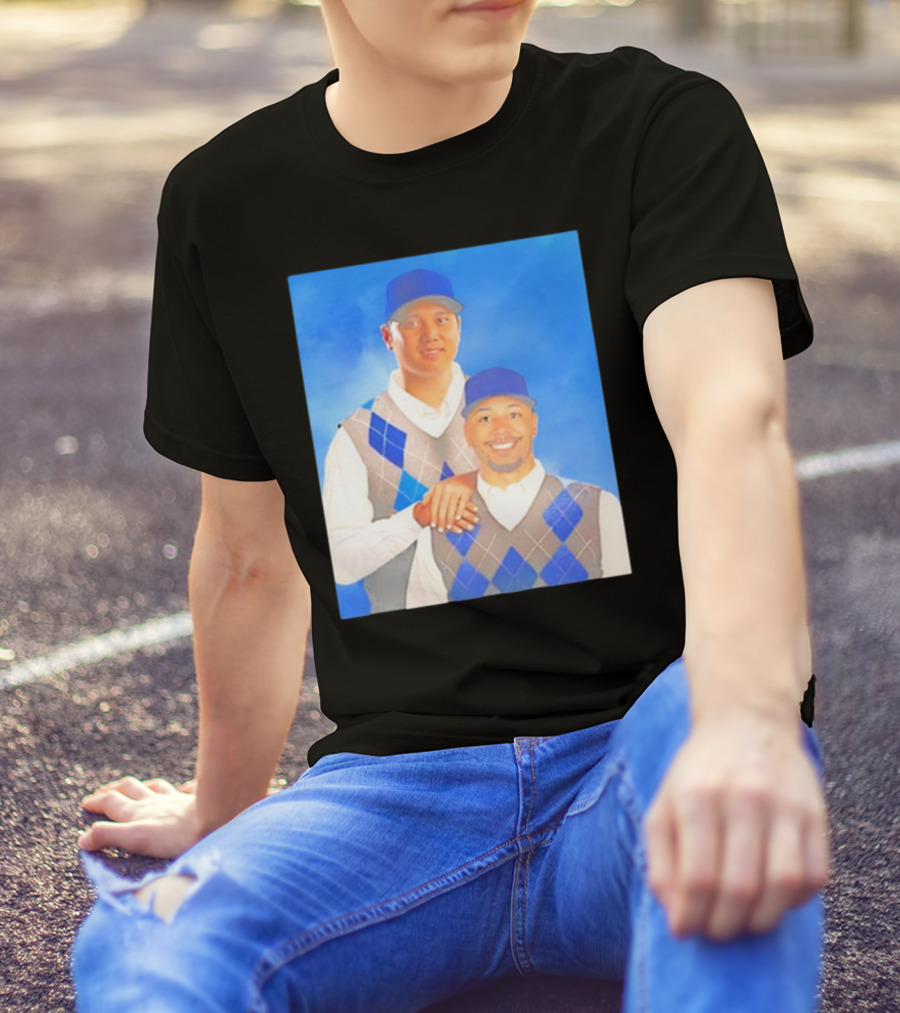 Step Brothers Shohei Ohtani Mookie Betts Portrait T-Shirt