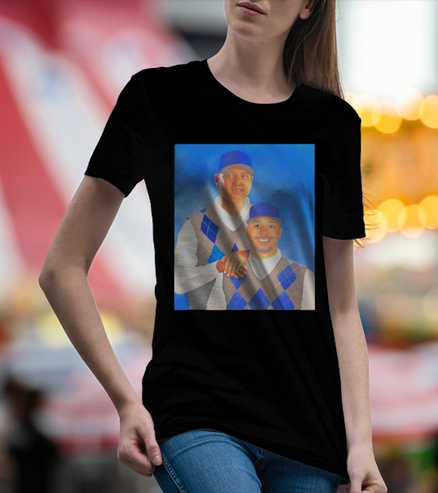 Step Brothers Shohei Ohtani Mookie Betts Portrait T-Shirt