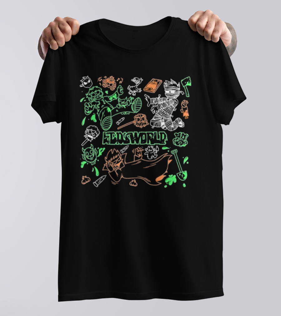 Eddsworld Spooky Halloween Characters With Mummy, Vampire, And Ghostly Creatures T-Shirt