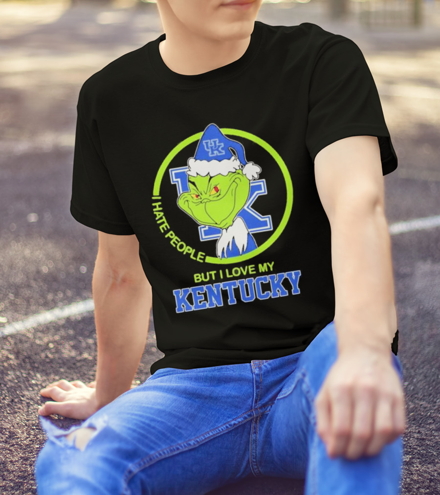 Kentucky Wildcats Grinch I Hate People But I Love My Kentucky T-Shirt