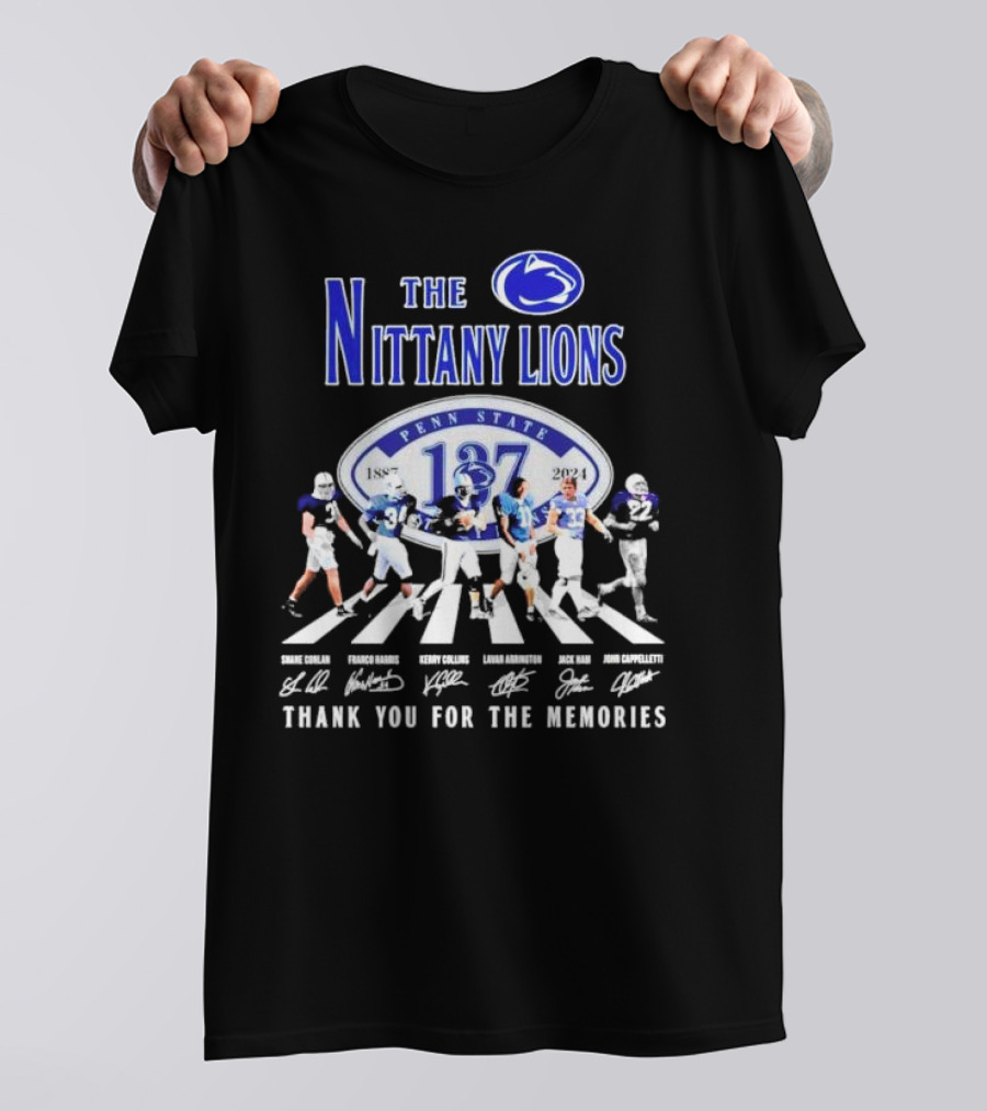 The Nittany Lions 137th Anniversary 1887-2024 Abbey Road Thank You For The Memories Signatures T-Shirt