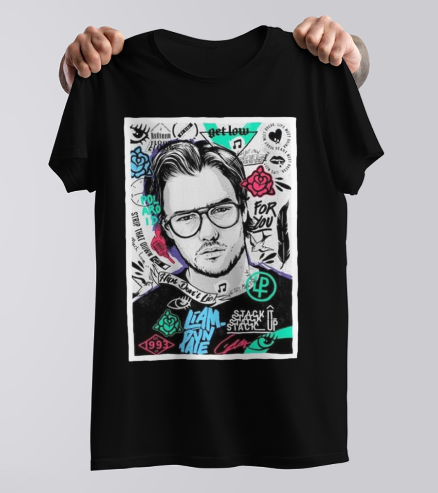 Liam Payne One Direction 1993 Get Low Stack It Up Polaroid For You Rip Tattoo Music T-Shirt