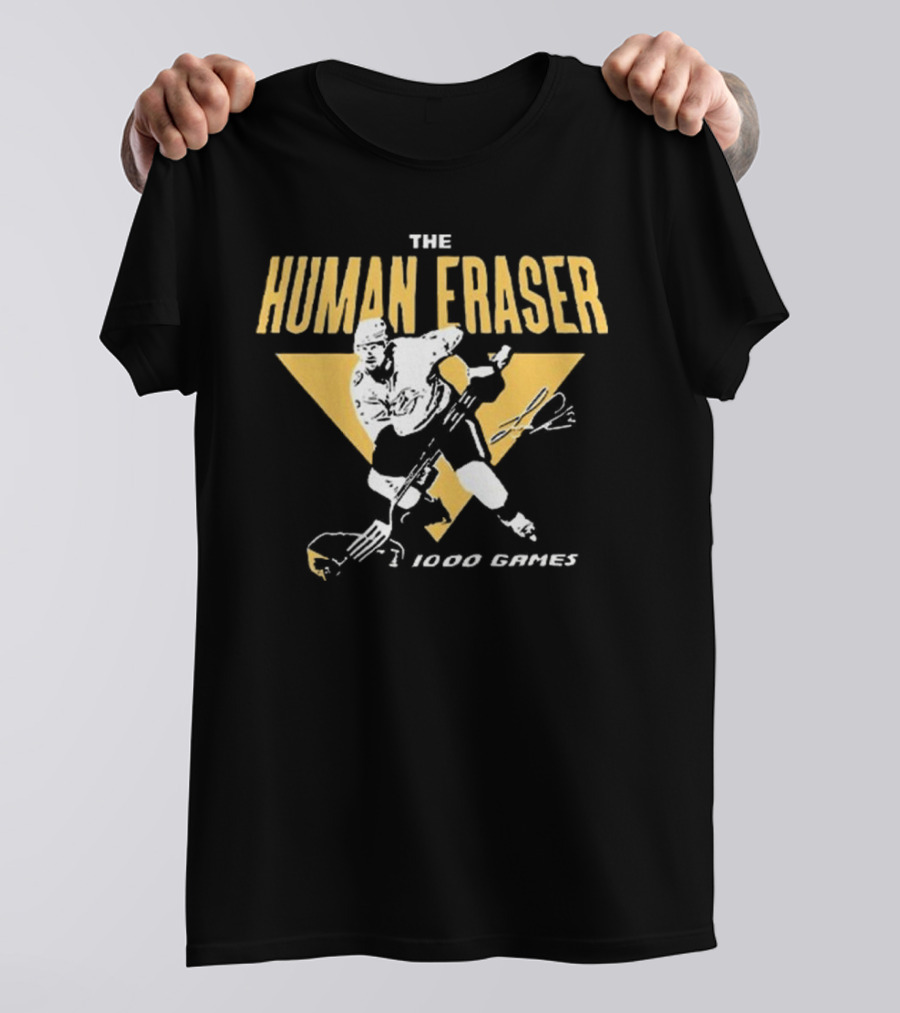 The Human Eraser Hockey 1000 Games T-Shirt