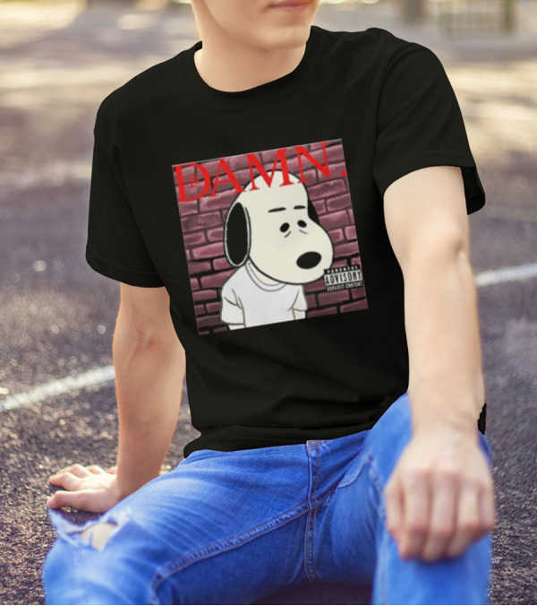 Damn. Snoopy Parental Advisory Brick Wall T-Shirt