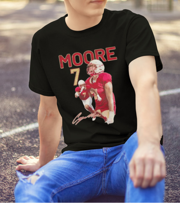 Cazeem Moore 7 Elon Phoenix Player Signature Football Jersey T-Shirt