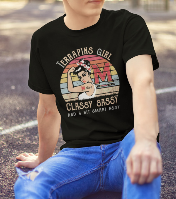 Terrapins Girl Classy Sassy And A Bit Smart Assy Vintage M Girl T-Shirt