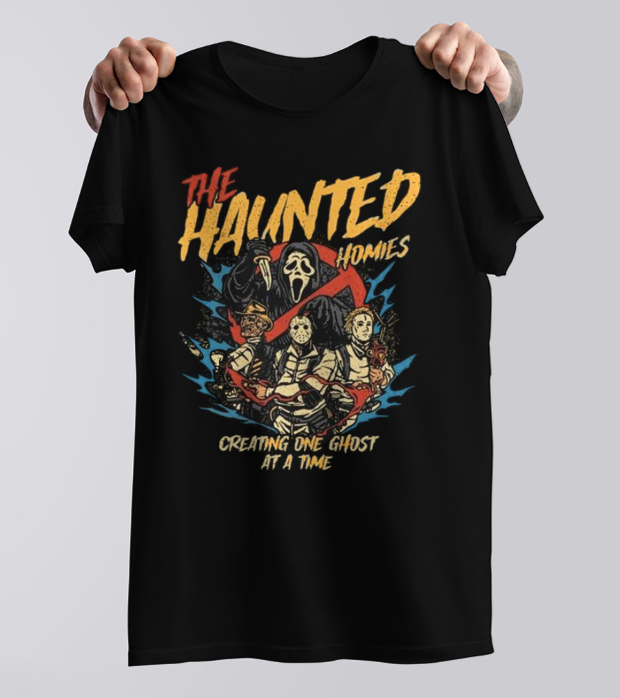 Sendit Society Creating One Ghost At A Time The Haunted Homies Halloween T-Shirt