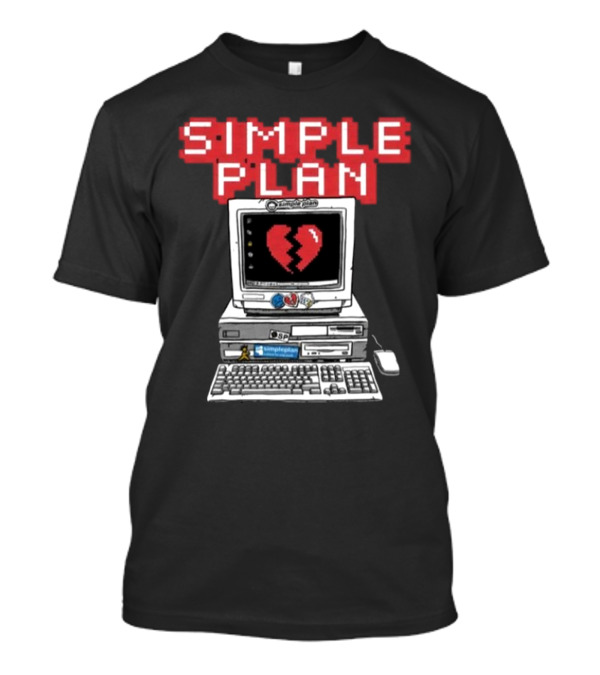 Simple Plan Myspace Throwback Broken Heart Computer T-Shirt