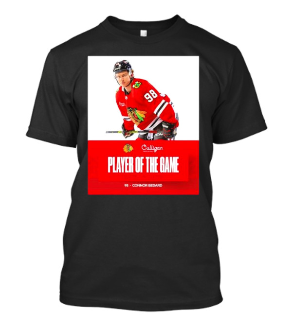 Connor Bedard 98 Chicago Blackhawks Player Of The Game T-Shirt