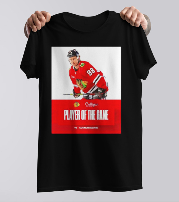 Connor Bedard 98 Chicago Blackhawks Player Of The Game T-Shirt