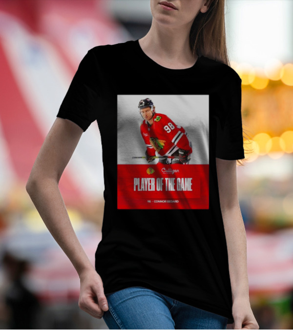 Connor Bedard 98 Chicago Blackhawks Player Of The Game T-Shirt